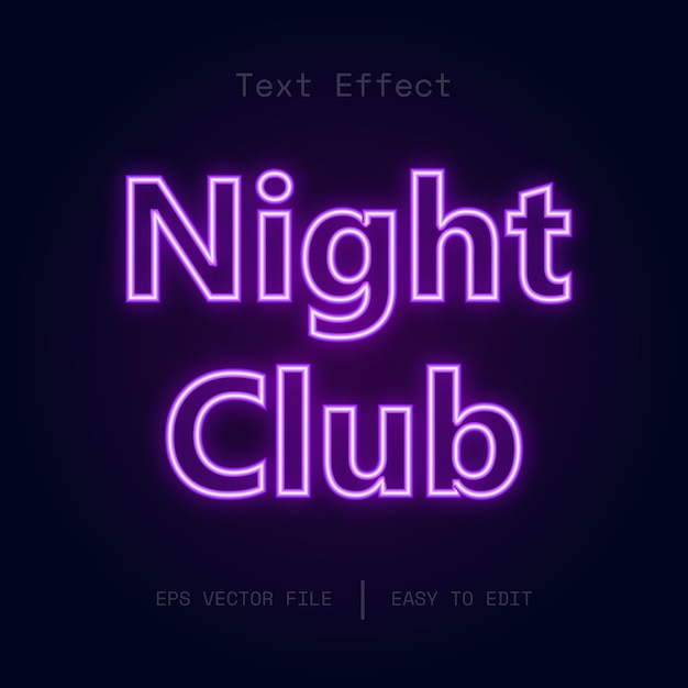 Nachtclub neon stijl teksteffect