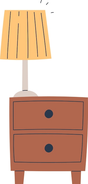 Vector nachtkastje met lamp