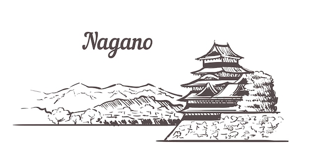 Nagano castle landscape, japan