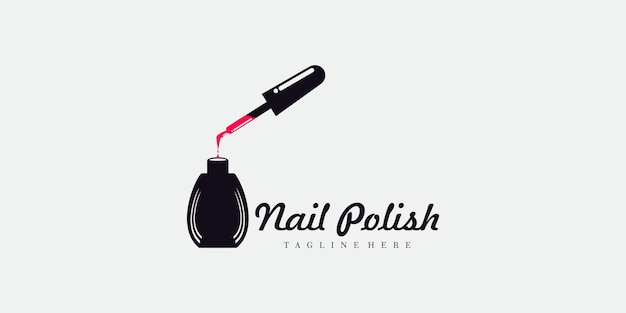 Nagel schoonheidssalon logo met creatief concept premium vector