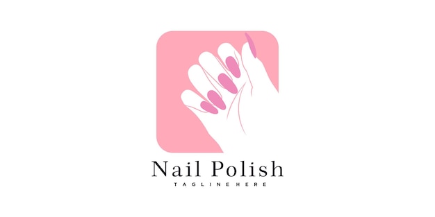 Nagel schoonheidssalon logo ontwerp vector met creatief concept premium vector