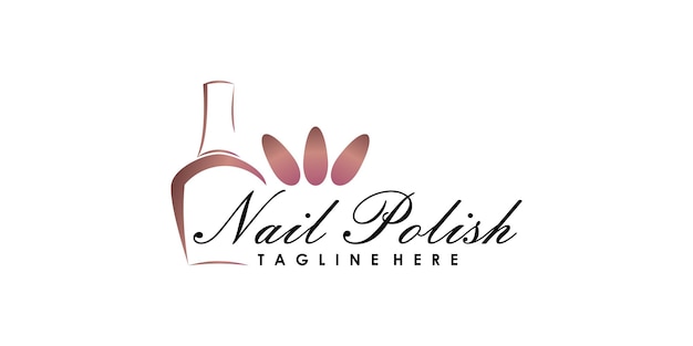 Nagel schoonheidssalon logo ontwerp vector met creatief concept premium vector