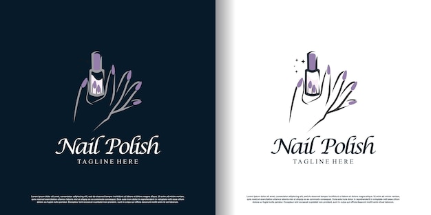 Nagellak logo icoon met moderne creatieve en unieke concept premium vector
