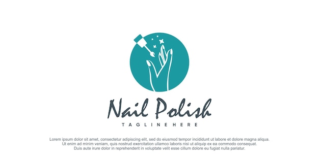 Nagellak logo met creatief ontwerp unieke element pictogram vectorillustratie