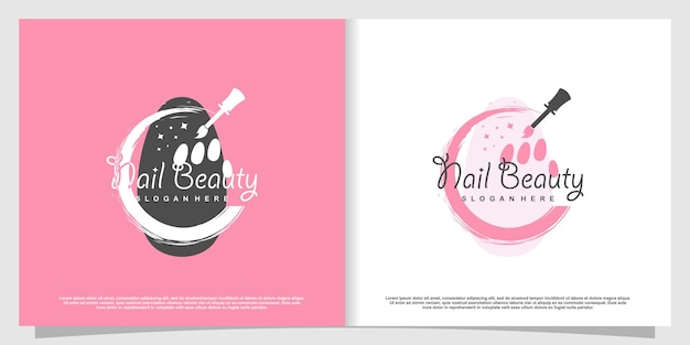 Nagellak logo ontwerp vector met creatieve unieke stijl