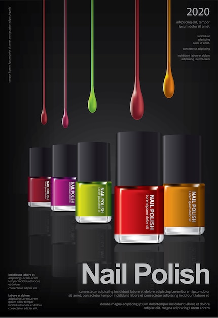 Vector nagellak poster ontwerpsjabloon illustratie