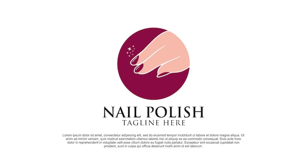 Nagellaklogo-ontwerp voor manicure en pedicure met creatief concept premium vector deel 2