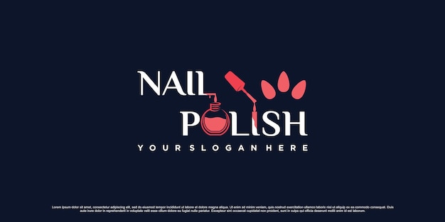 Nagellaklogo-ontwerp voor schoonheidsnagelsalon met creatief modern concept Premium Vector