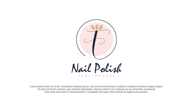 Nagellogo met beginletter f creatief ontwerp premium vector