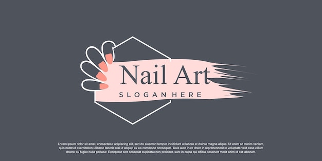 Nagellogo-ontwerpconcept voor schoonheid met creatieve elementstijl