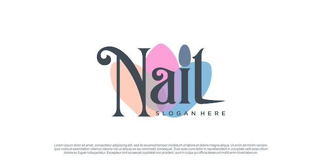 Nagellogo-ontwerpvector voor schoonheid of levensstijl met uniek concept