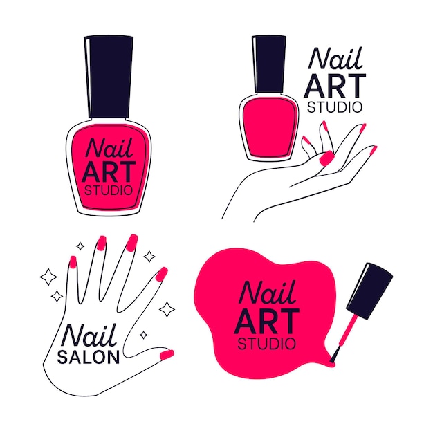 Vector nagels art studio logo collectie