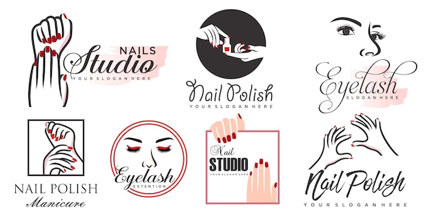 Nagels kunst salon vector logo ontwerp vector