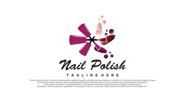 Nagelsalon pictogram logo ontwerp manicure vector ontwerp nagellak en vrouwelijke vinger logo Premium Vector