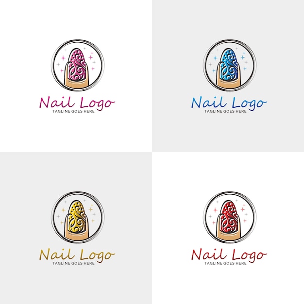 Nagelstudio-logo met optiekleur.