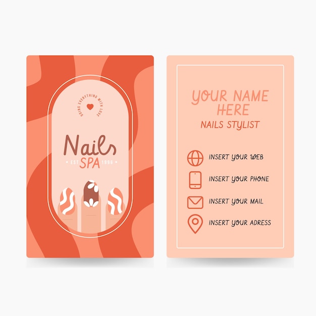 Nagelstylist visitekaartje gratis vector