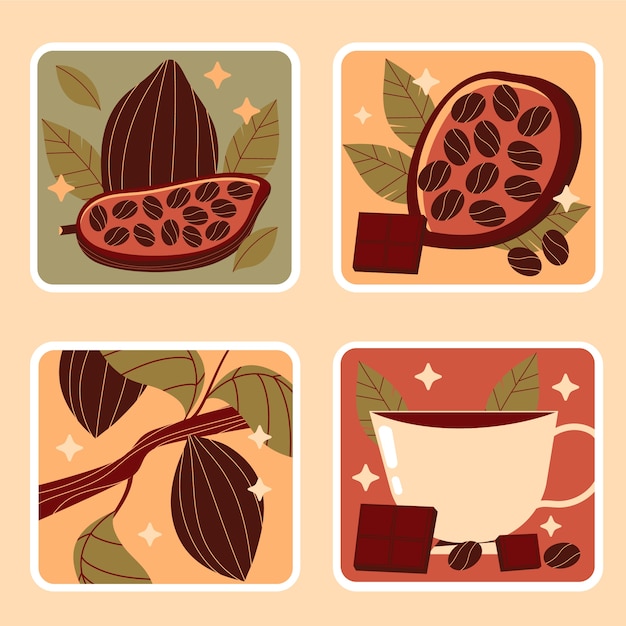 Naïeve cacao stickers set