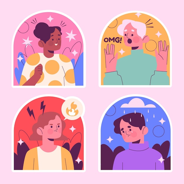 Naïeve emoties sticker