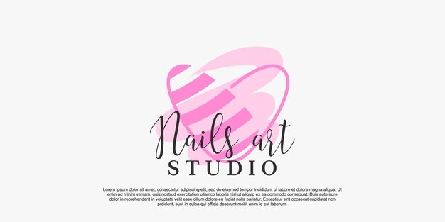 Vector logo template for nail art studio. Modern design for manicure and  pedicure salon beauty and spa center. Linear illustration isolated on pink  Stock Vector Image & Art - Alamy