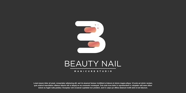 Nail art logo ontwerp vector met moderne en creatieve stijl