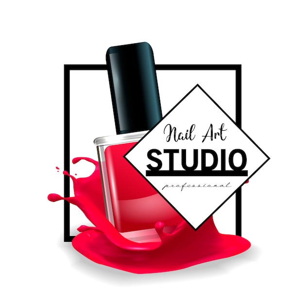 Vettore modello di progettazione di logo di studio di arte del chiodo.