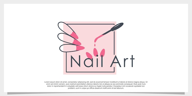 Nail art studio logo ontwerp illustratie