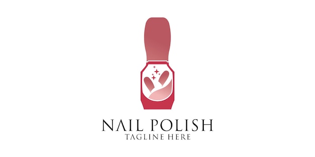 Nail art studio or nail polish icon design template premium vector