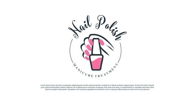 Nail beauty logo design template Premium Vector