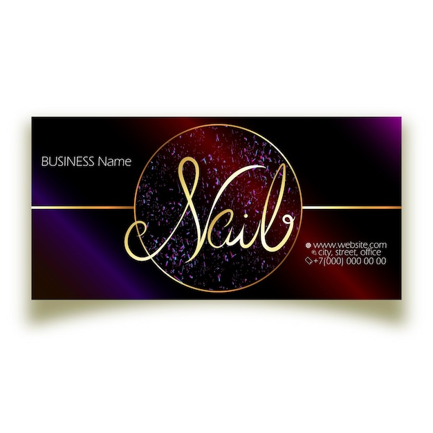 Nail care salon business card concept