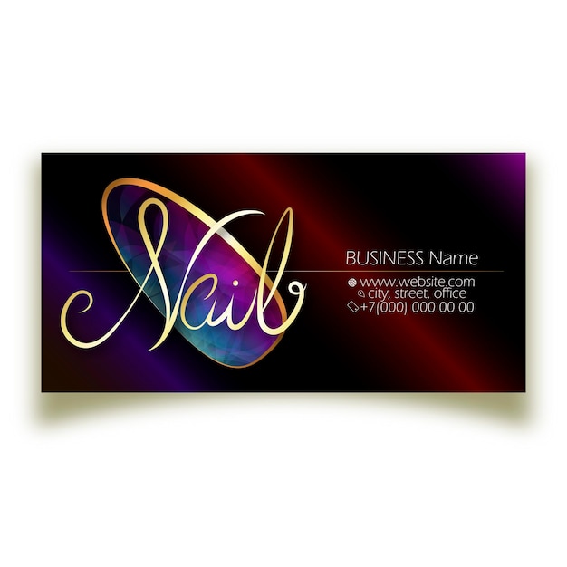 Nail care salon business card design