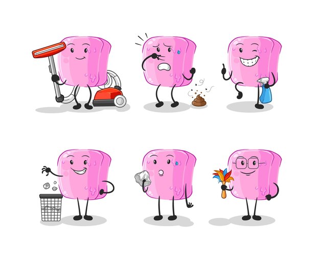 Vector nail cleaning group character cartoon mascot vector
