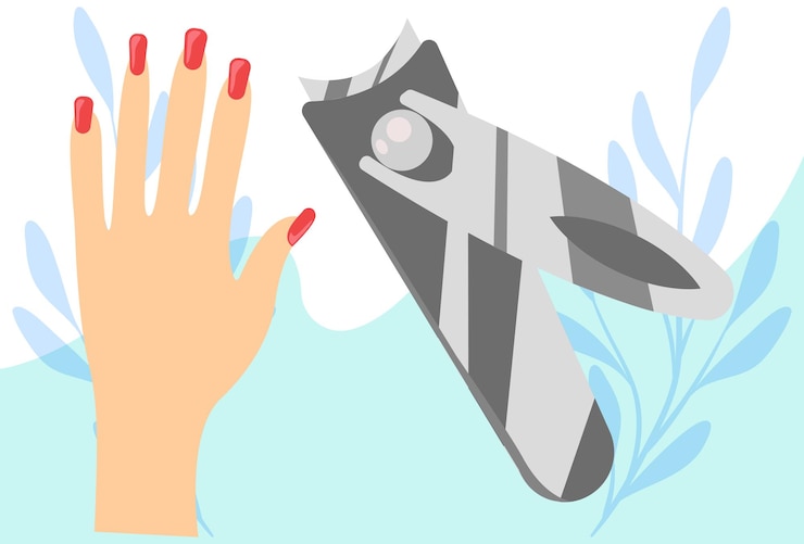 Vector nail clipper concept illustration stylish and beautiful