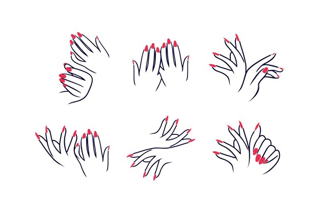 Vector nail hand design element vector icon with creative unique concept