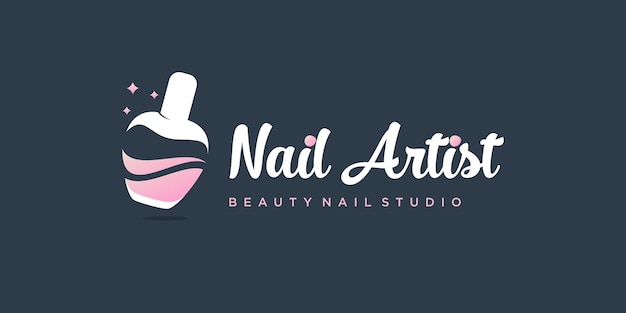 Nail logo design concept for beauty and fashion