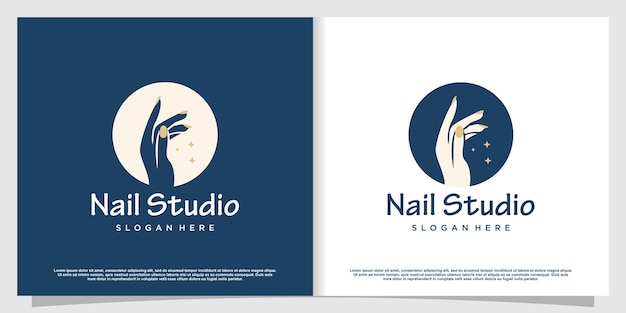 Nail logo design concept for beauty with creative element style