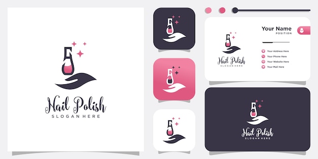 Nail logo design concept for beauty with creative element style