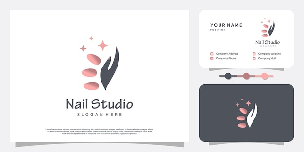 Nail logo design concept for beauty with creative element style