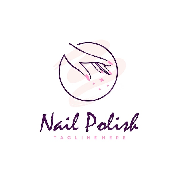 Vector nail logo design concept for nail beauty woman premium vector