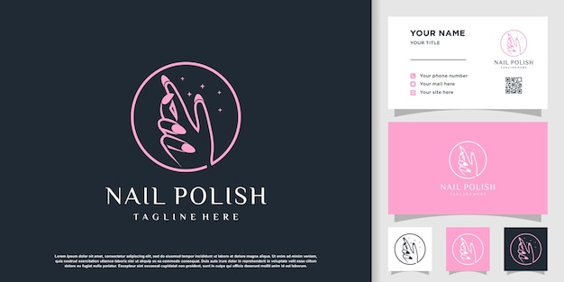 Vector nail logo design template with creative abstract style premium vector