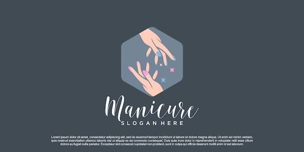 Nail logo design vector for beauty or lifestyle with unique concept