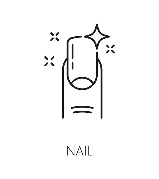 Nail manicure service icon with fingernail