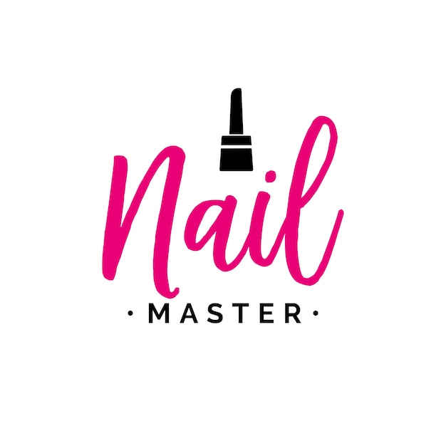 Vettore lettering nail master con polacco