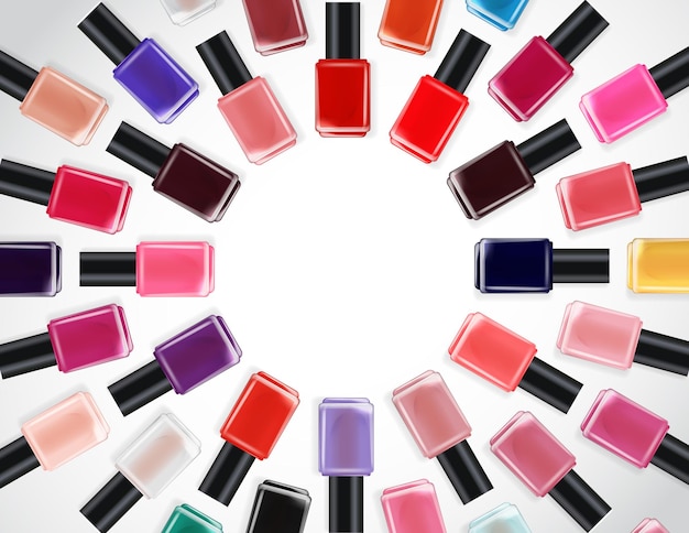 Vector nail polish collection background