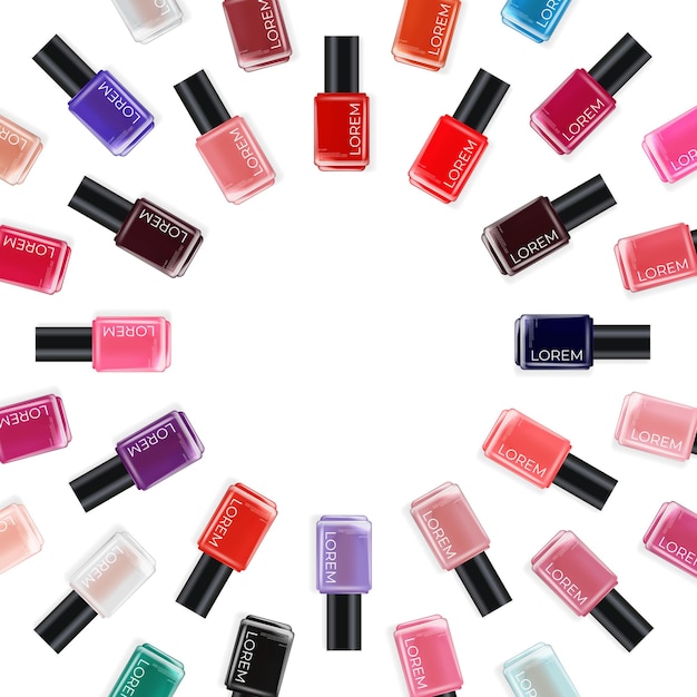 Vector nail polish collection background