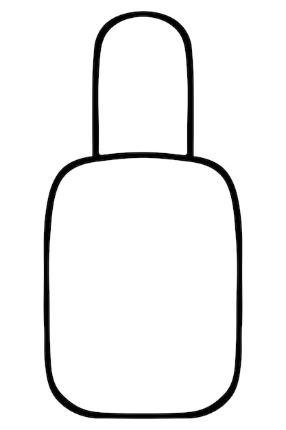 Vector nail polish a glass bottle with a closed cap nail polish in a rectangular bottle doodle style