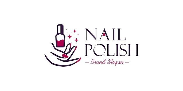 Nail polish logo design for beauty care