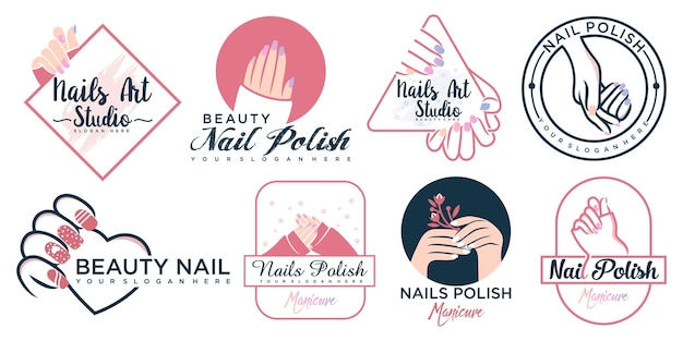 Nail polish logo design inspiration for beauty salon