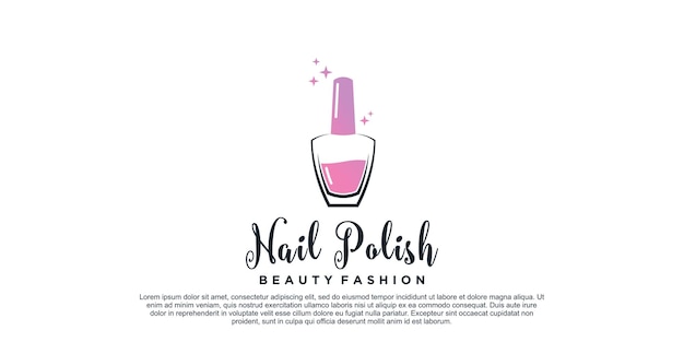 Nail polish logo design for manicure beauty salon with creative concept Premium Vector