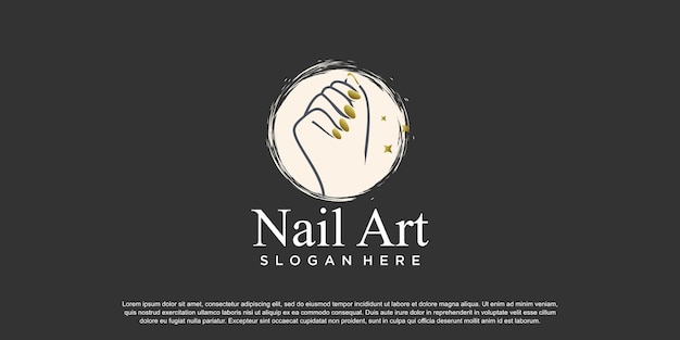 Nail polish logo design template with creative abstract style