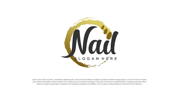 Шаблон дизайна логотипа лака для ногтей с творческим абстрактным стилем
